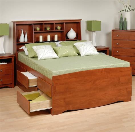 Tall Captains Platform Storage Bed W Bookcase Headboard Bed Size