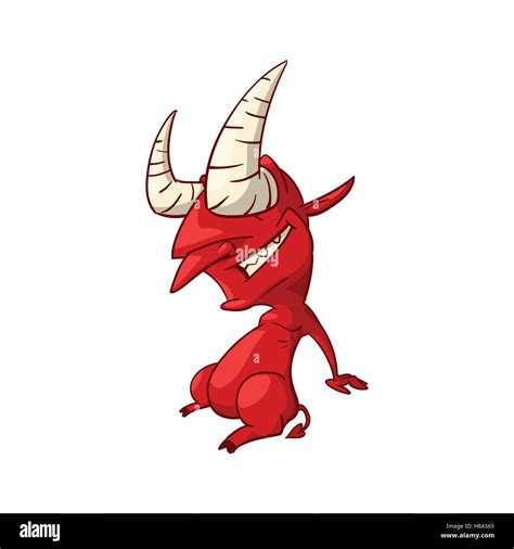 Bunte Vektor Illustration Von Cartoon Rote Dämon Imp Oder Teufel Stock
