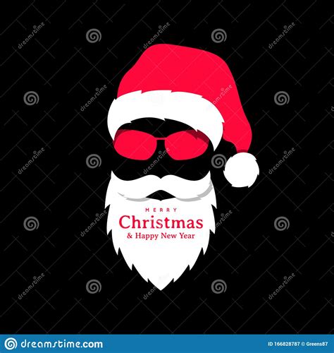 Santa Claus In Red Hat And Sunglasses Stock Vector Illustration Of