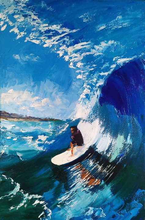 Acrylic Surfing Painting