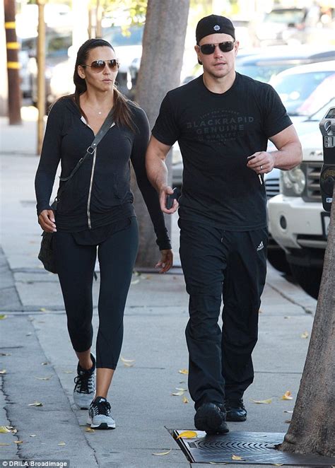 Ranked among forbes' most bankable stars. Matt Damon looks buff as he leave gym with wife Luciana ...