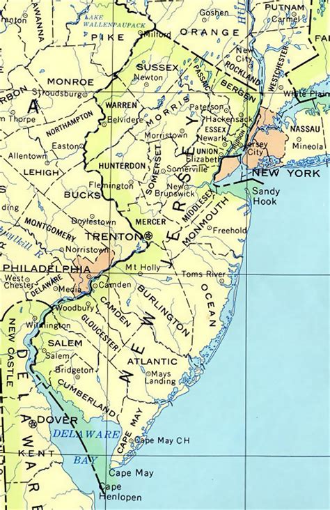 Administrative Map Of New Jersey State New Jersey State Usa Maps