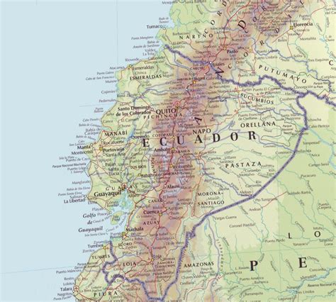 Online Maps Ecuador Physical Map
