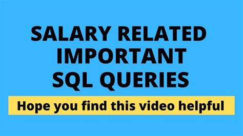 Salary Related Sql Queries Sql Server Interview Questions And Answers