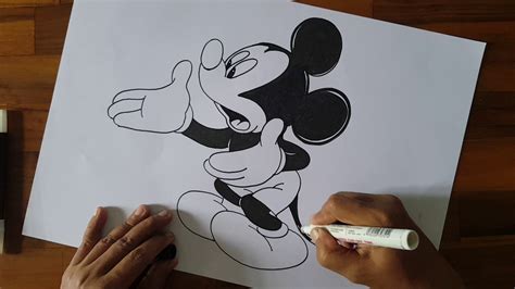 Menggambar Dan Mewarnai Mickey Mouse How To Draw And Coloring Mickey