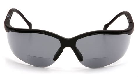pyramex bifocal safety reading glasses anti scratch wraparound frame half frame 2 50 gray