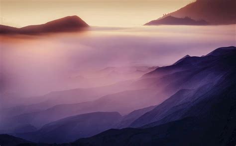 4561199 Morning Nature Mist Colorful Landscape Mountains Rare