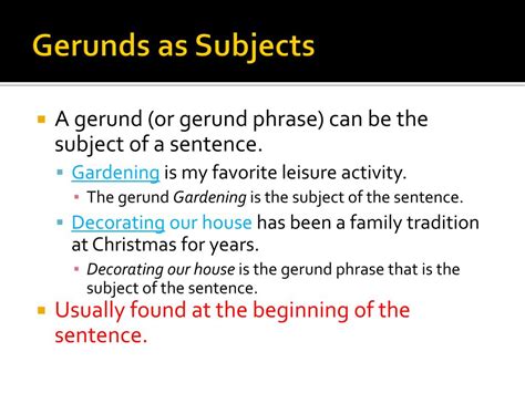A preposition must always be followed by a noun or pronoun in a sentence. PPT - Types of Gerund Phrases PowerPoint Presentation - ID:2232567
