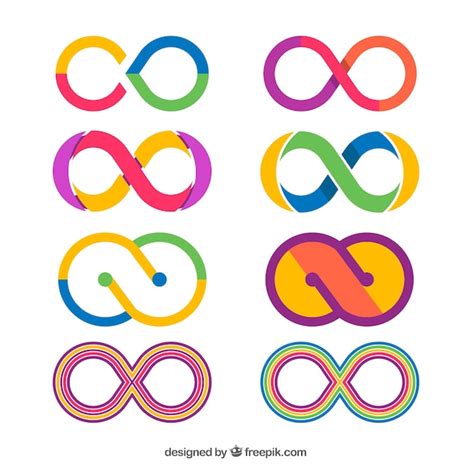 Colorful Infinite Symbol Collection Free Vector