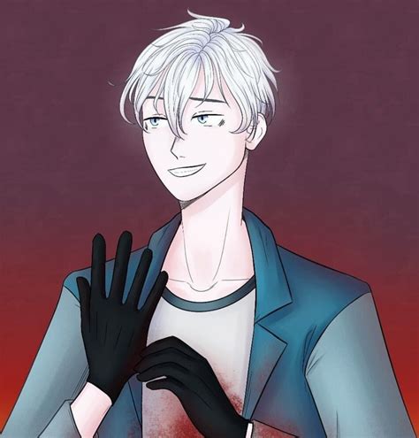 An Anime Character With White Hair And Black Gloves Holding His Hand Up To The Camera