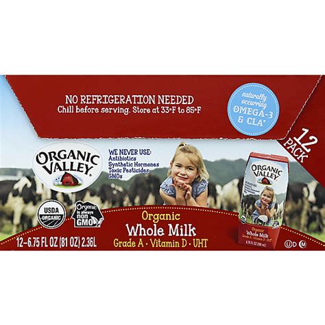 Organic Valley Single Serve Aseptic Milk Whole Milks Evaporated