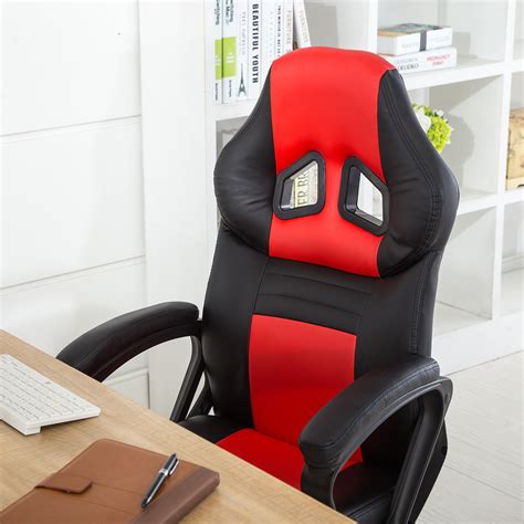 High Back PU Leather Executive Office Desk Race Car Seat ...
