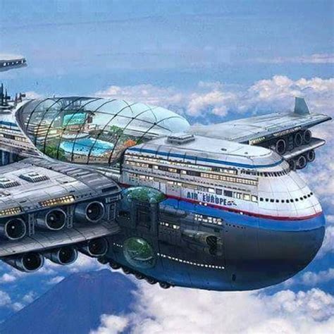 Concept Massive Airplane With Shopping Mall Hotels Rooms And A