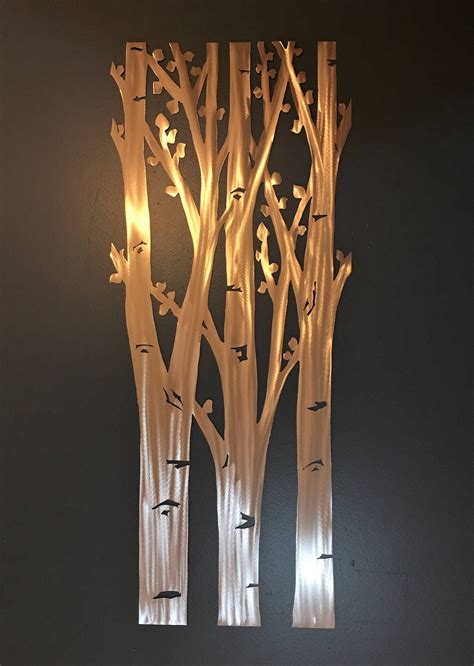 Tree Wall Decor Aspen Trees Metal Artwork Metallic Art Sculpture Tree