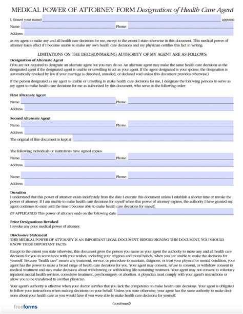 Texas Medical Power Of Attorney Template Printable Templates