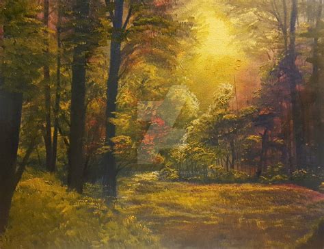 Forest Oil Painting 3 By Theblackpea On Deviantart