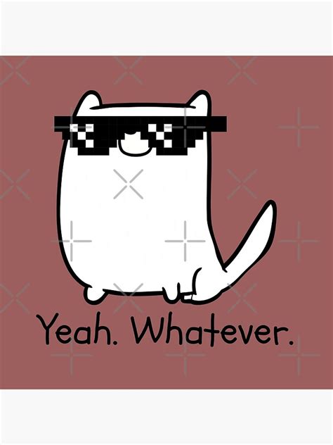 Savage Cat Cartoon With Meme Glasses Poster For Sale By Sunshinesheep