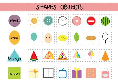 A Set Of Shaped Objects For Kids Worksheet For Preschool 14983633