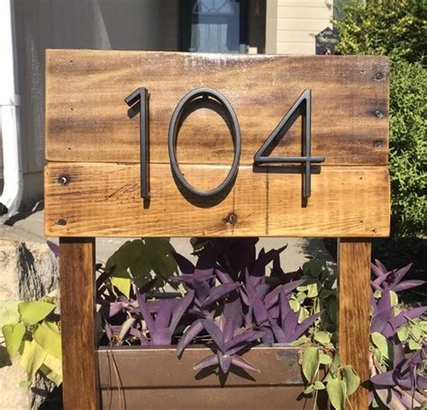 Address Stake Reclaimed Wood Address Post For Garden Etsy House