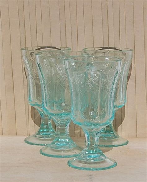 Turquoise Indiana Glass Goblets