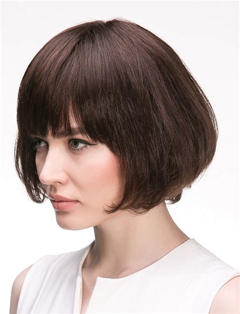 Wavy Remy Human Hair Short Brown Capless Wig New Wigs Online Au