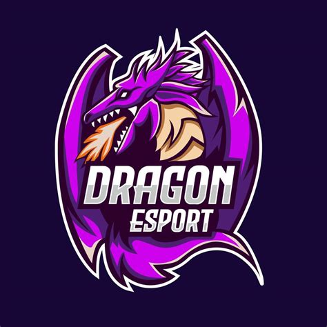 Dragon Mascot Esport Logo Template For Gaming Team Vector Art