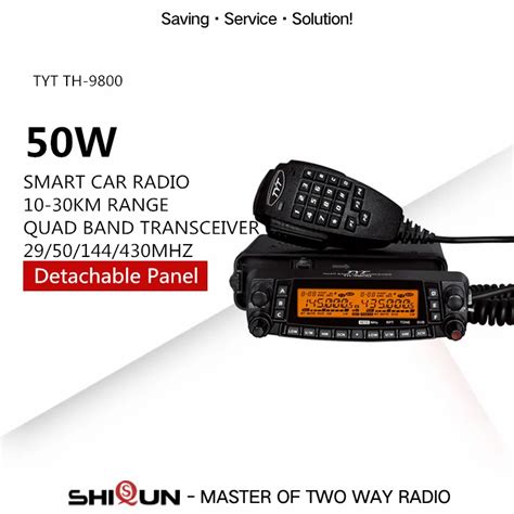 Tyt Th 9800 50w Mobile Radio Transceiver Vhf Uhf Quad Band Car Radio