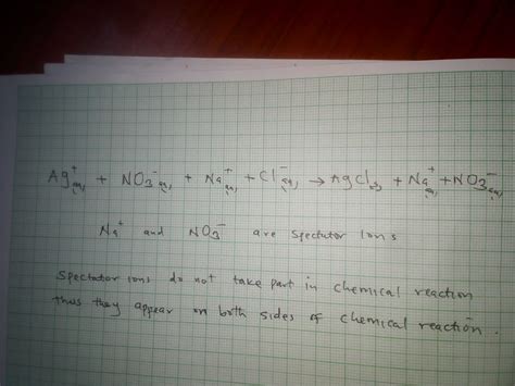 Solved The Double Displacement Reaction Agno And Nacl Forms A White