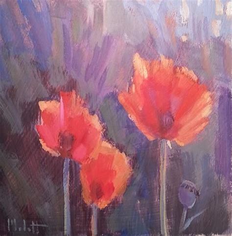 Daily Paintworks Poppies In The Garden Original Art Heidi Malott