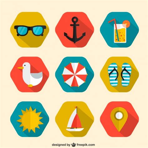 Summer Icons Free Vector