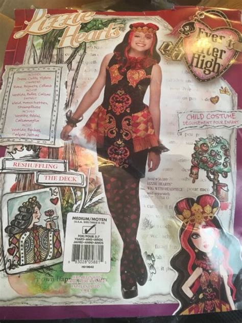 Ever After High Lizzie Hearts Girls Costume Rubies 610642 Medium For