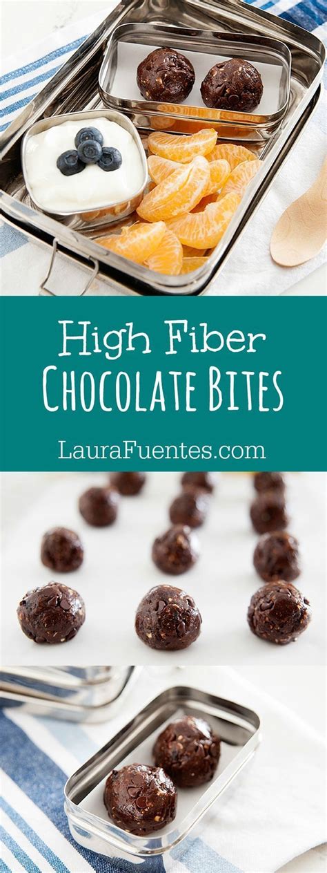Pour into popsicle molds or small paper cups, and freeze for at least 8 hours. High Fiber Chocolate Bites - Laura Fuentes | Recipe | High ...