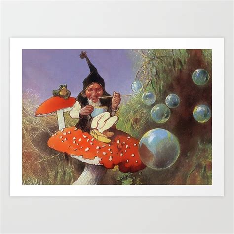 Gnome Blows Bubbles By Heinrich Shlitt Art Print By Patricia Society