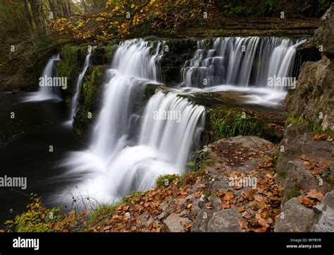 Sgwd Y Pannwr Waterfall Near Pontneddfechan In The Brecon Beacons