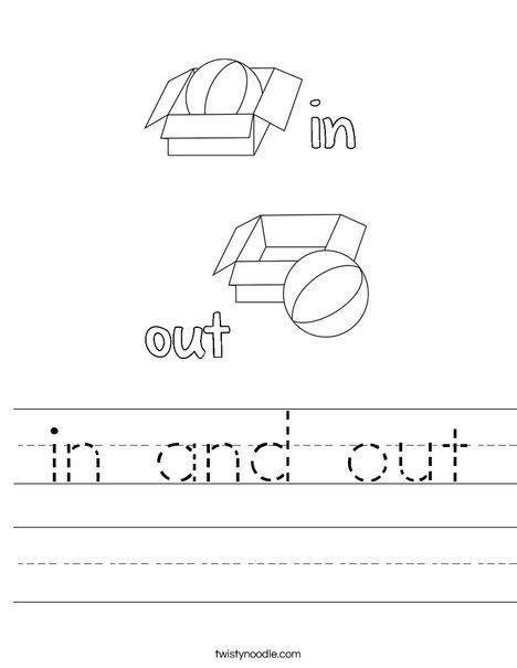 In And Out Worksheet Twisty Noodle Worksheets Abeka In And Out
