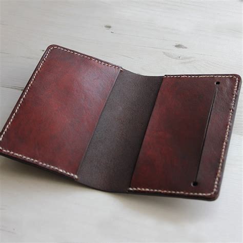 Leather Notebook Cover With Pocket By Hide And Home