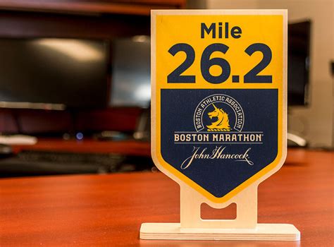 Commemorative Wooden Mile Marker Boston Marathon Official Merchandise