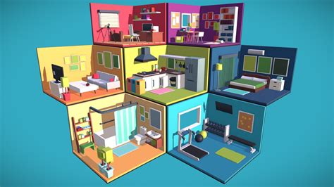 Free 3d hairstyle models for download, files in 3ds, max, c4d, maya, blend, obj, fbx with low poly, animated, rigged, game, and vr options. Low Poly Isometric Rooms - Download Free 3D model by Brynn ...