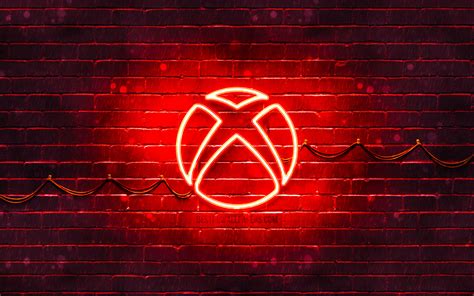 Download Wallpapers Xbox Red Logo 4k Red Brickwall Xbox