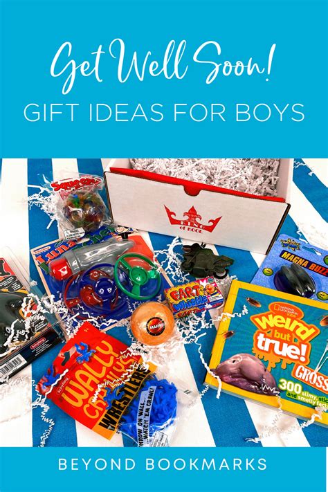 This gift box contains everything needed to unwind and take a step. Get Well Soon Gifts for Boys | Beyond Bookmarks in 2020 ...