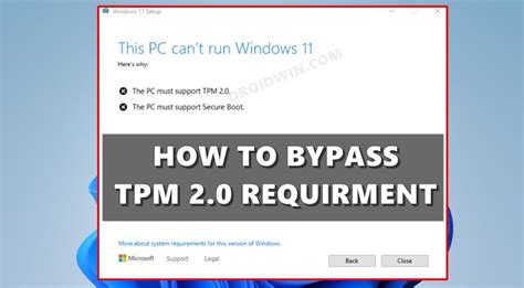 How To Bypass Tpm 2 0 Requirement And Install Windows 11 Droidwin Zohal