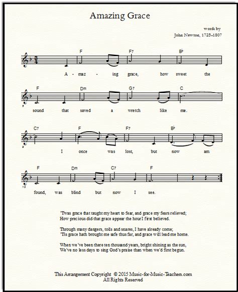 Amazing Grace A Popular Hymn For Guitar Now With Lead Sheets Too