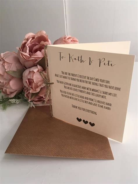 Personalised To My In Laws Wedding Day Poem Card From The Etsy