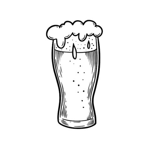 Um Desenho De Um Copo De Cerveja Um Desenho De Uma Cerveja Espumosa