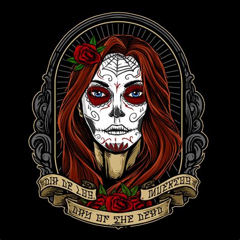Dia De Los Muertos Girl Painted Face Download Free Vectors Clipart