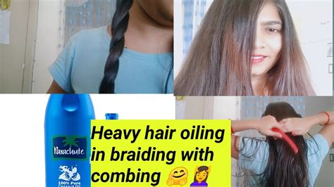 Heavy Hair Oiling One Braiding Oiling Hairstyle Hair Oiling With
