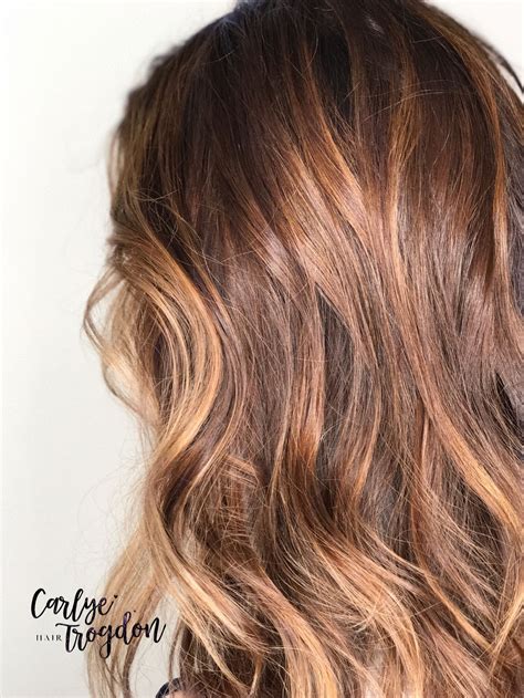 Gorgeous Coppery Red Balayage Textured Haircut Bronze Hair Long