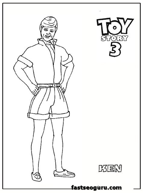 2009 disney pixar toy story 3 barbie doll as is. Ken toy story 3 coloring pages for kids