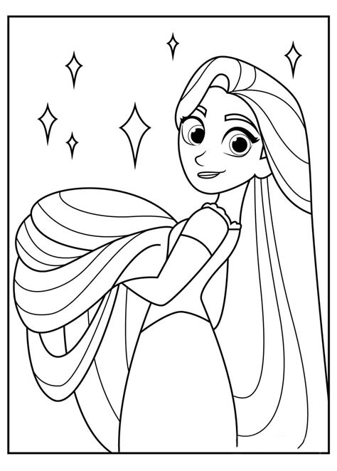Disney Princesa Rapunzel Para Colorear Imprimir E Dibujar Dibujos