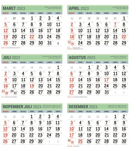 Kalender Lengkap Dengan Tanggal Merah Masehi Hijriyah Jawa Format The